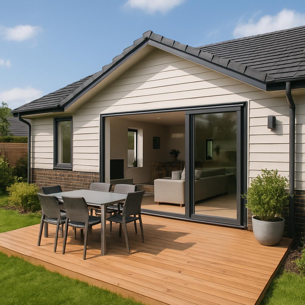 Inspirace pro stavba domů na klíč. Terasa, zahrada a přechod mezi vně a dovnitř Inspirace pro stavba domů na klíč. Terasa, zahrada a přechod mezi vně a dovnitř