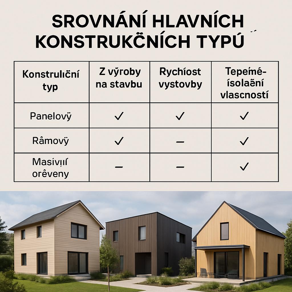 Moderní přístupy k dřevodomů na klíč. Tabulka: srovnání hlavních konstrukčních typů Moderní přístupy k dřevodomů na klíč. Tabulka: srovnání hlavních konstrukčních typů