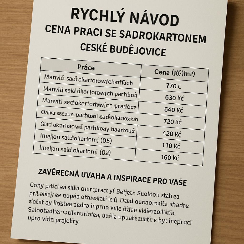 Rychlý návod k cena prací se sádrokartonem (České Budějovice). Závěrečná úvaha a inspirace pro vaše projekty
