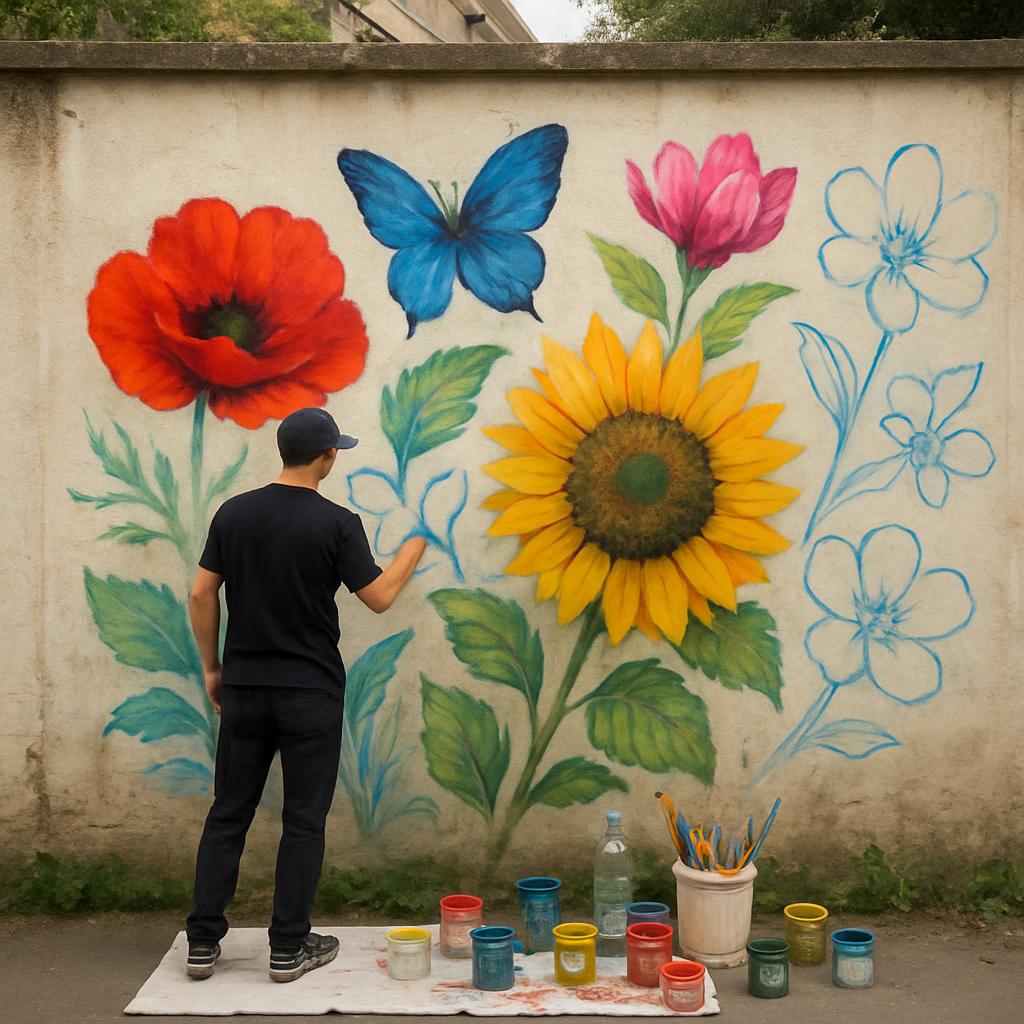 Kreativní nápady pro malování na venkovní zeď (Teplice). Postup pro začátek projektu: krok za krokem