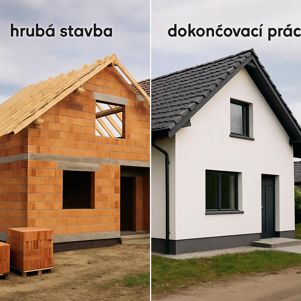 Detailní pohled na cena stavby rodinného domu (Karviná). Hrubá stavba versus dokončovací práce