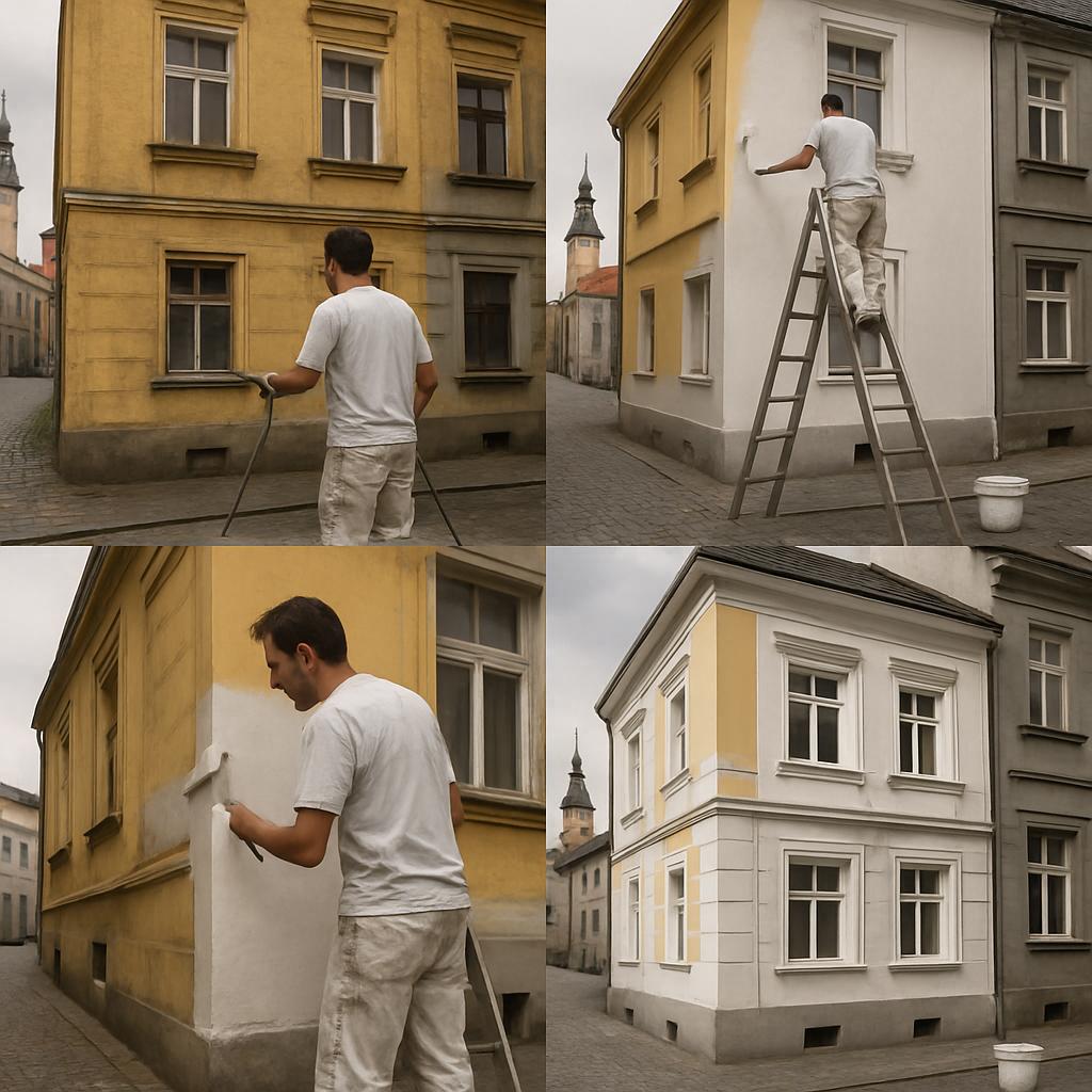 Rychlý návod k malování na fasádu (Opava). Postup malby krok za krokem