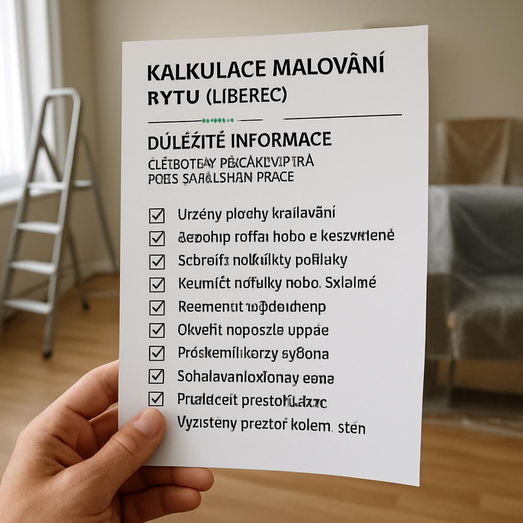 Důležité informace o kalkulace malování bytu (Liberec). Checklist pro zákazníka před zahájením prací