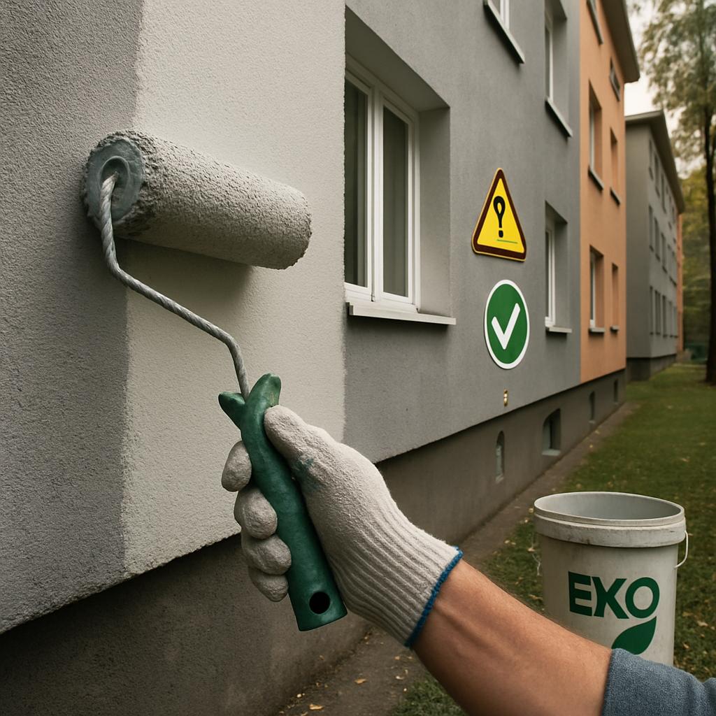 Detailní pohled na malování domu (Karviná). Bezpečnost a environmentální odpovědnost Detailní pohled na malování domu (Karviná). Bezpečnost a environmentální odpovědnost