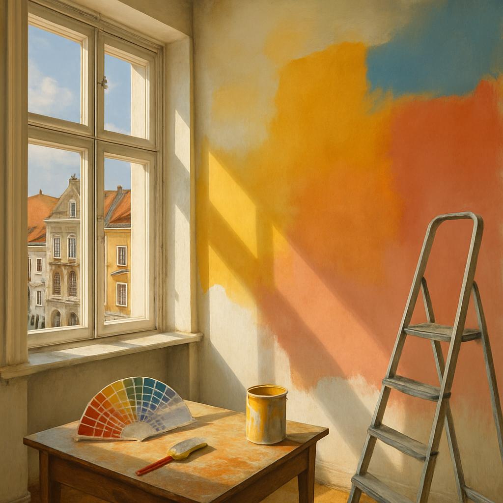 Detailní pohled na inspirace malování bytu (České Budějovice). Nálady prostoru: světlo a barvy v Českých Budějovicích Detailní pohled na inspirace malování bytu (České Budějovice). Nálady prostoru: světlo a barvy v Českých Budějovicích