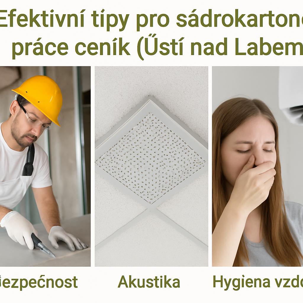 Efektivní tipy pro sádrokartonové práce ceník (Ústí nad Labem). Bezpečnost, akustika a hygiena vzduchu: co řešit
