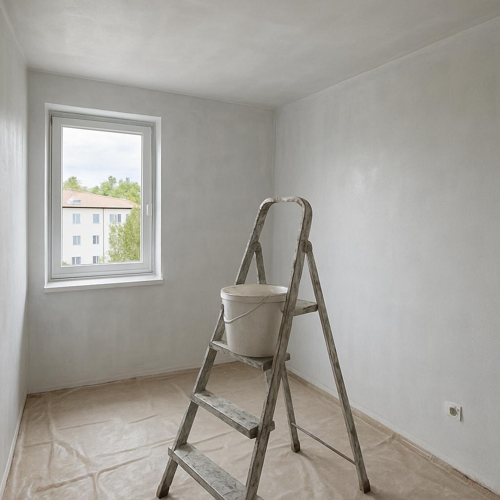 Postupy krok za krokem při malování bytu fotogalerie (Liberec). Krok 2: Základní nátěr a podklad