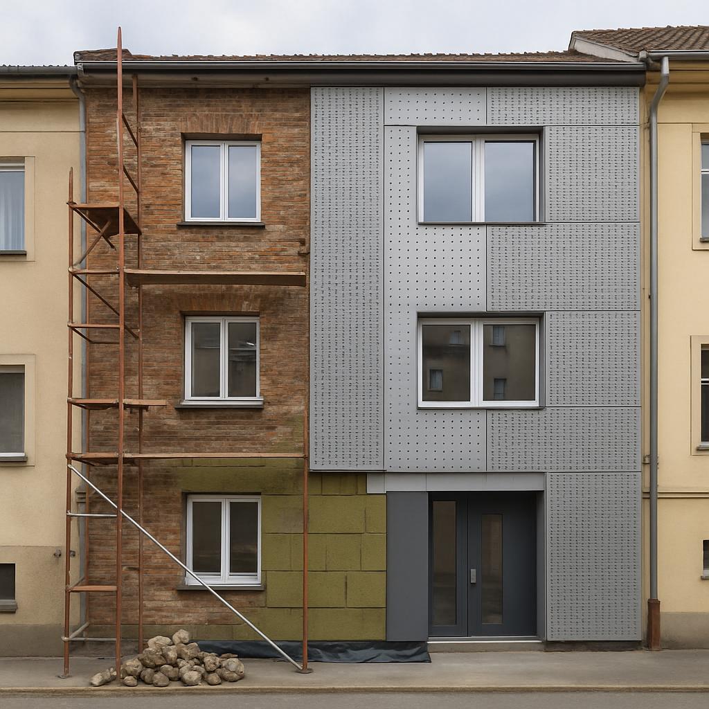 Inovativní řešení v rámci renovace staré fasády (Přerov). Materiály a technologie pro povrch Inovativní řešení v rámci renovace staré fasády (Přerov). Materiály a technologie pro povrch