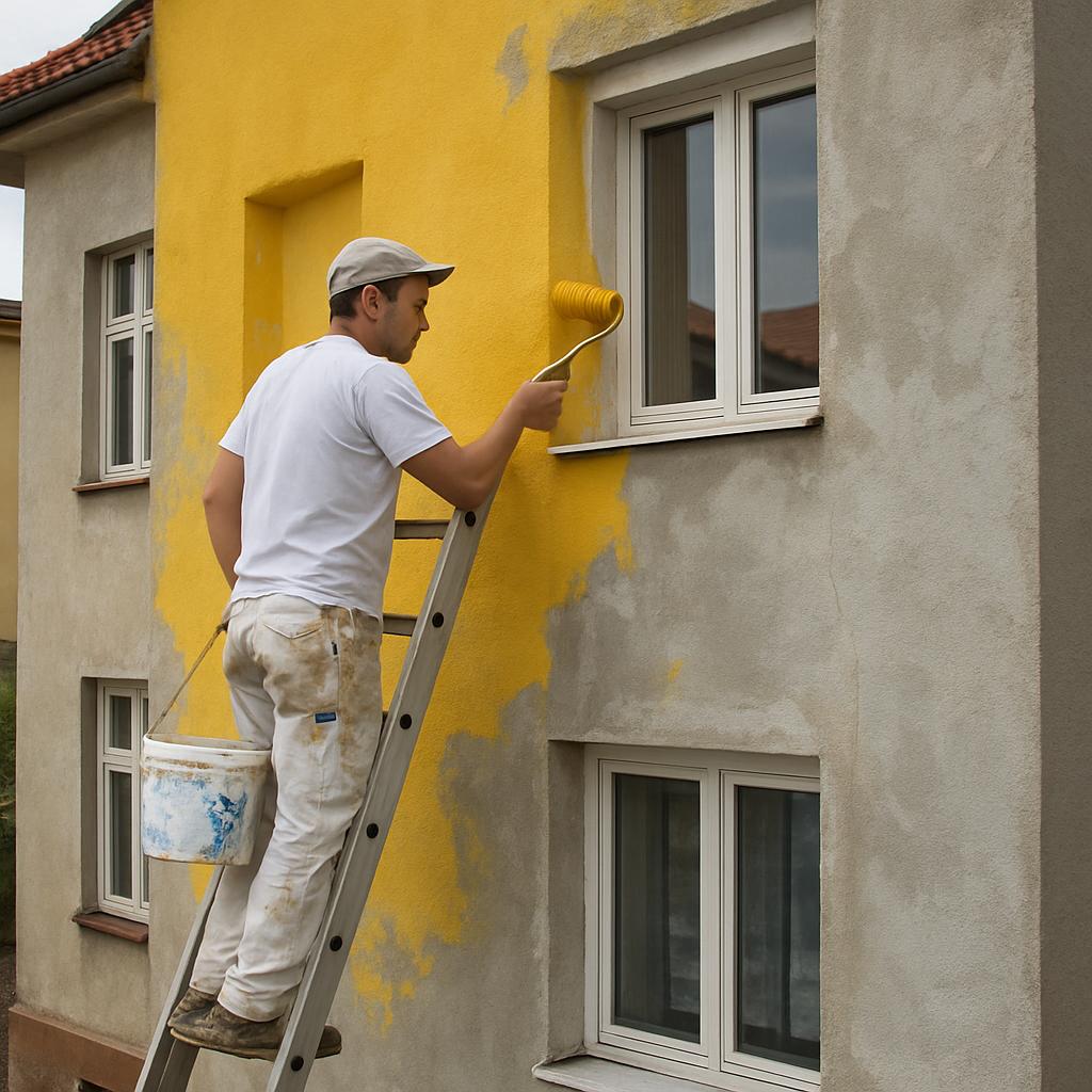 Zajímavé zkušenosti s malování fasády (Hradec Králové). Techniky aplikace Zajímavé zkušenosti s malování fasády (Hradec Králové). Techniky aplikace