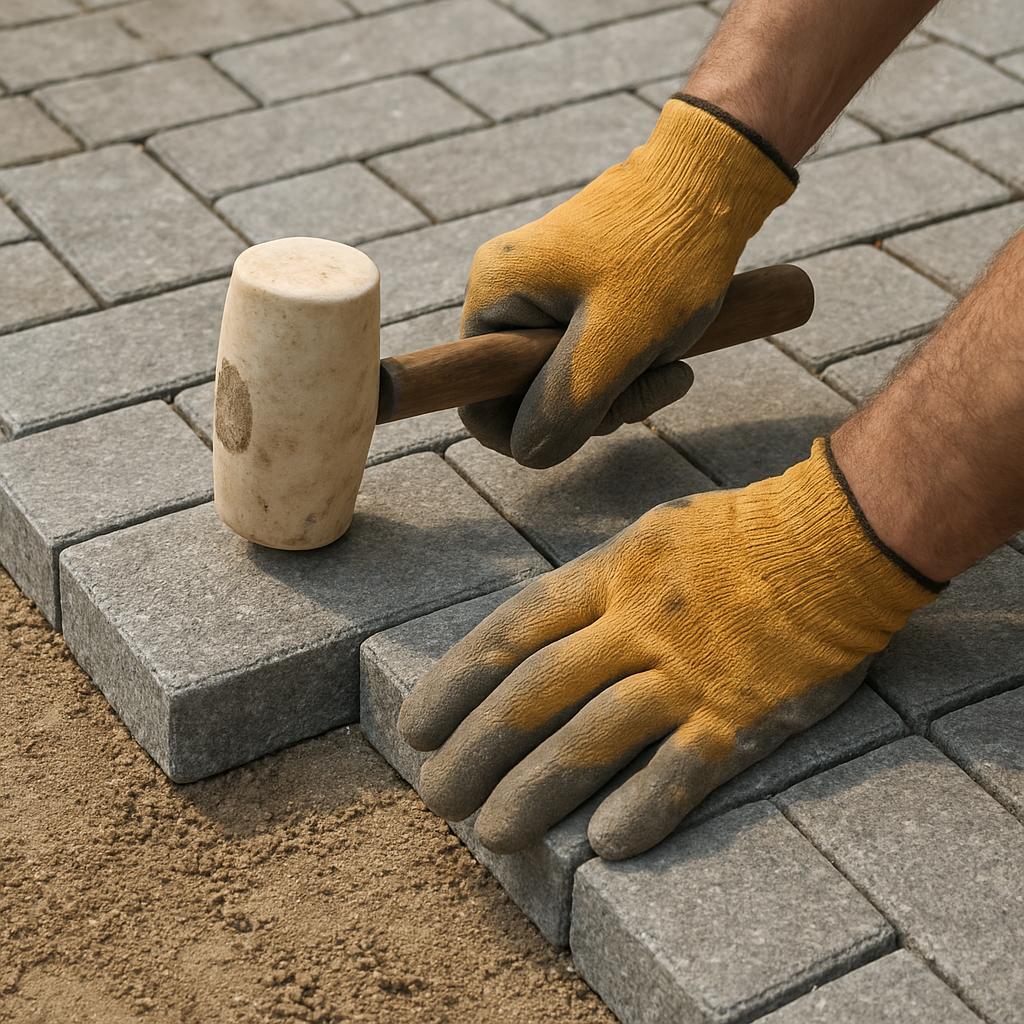 Detailní pohled na pokládka dlažby (Jablonec nad Nisou). Osobní zkušenost autora – z vlastní praxe v terénu Detailní pohled na pokládka dlažby (Jablonec nad Nisou). Osobní zkušenost autora – z vlastní praxe v terénu