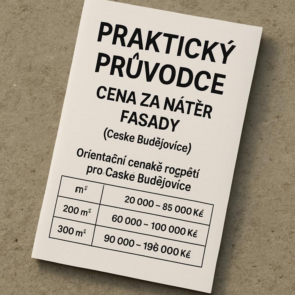 Praktický průvodce k cena za nátěr fasády (České Budějovice). Tabulka: orientační cenové rozpětí pro Česká Budějovice Praktický průvodce k cena za nátěr fasády (České Budějovice). Tabulka: orientační cenové rozpětí pro Česká Budějovice