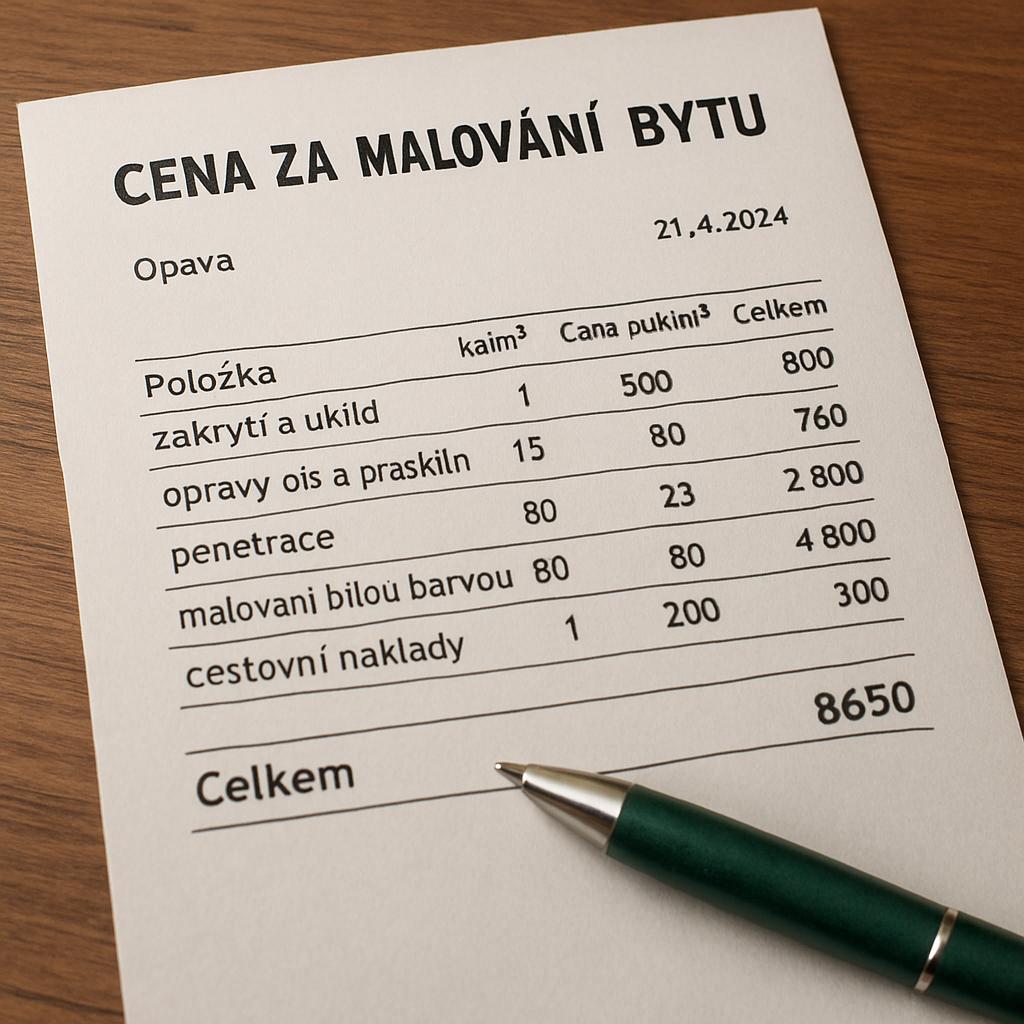 Detailní pohled na cena za malování bytu (Opava). Osobní zkušenost autora s malováním v Opavě Detailní pohled na cena za malování bytu (Opava). Osobní zkušenost autora s malováním v Opavě