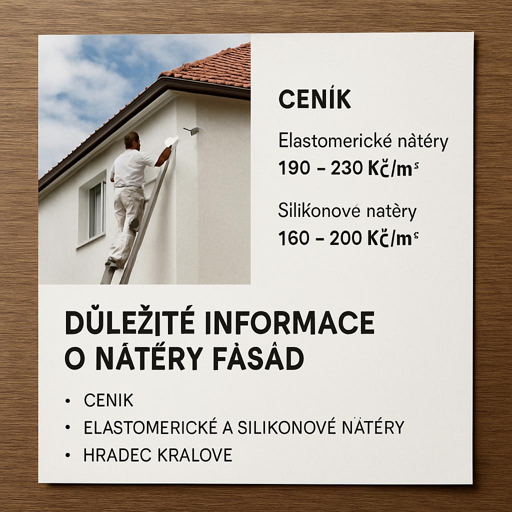 Důležité informace o nátěry fasád ceník (Hradec Králové). Elastomerické a silikonové nátěry Důležité informace o nátěry fasád ceník (Hradec Králové). Elastomerické a silikonové nátěry