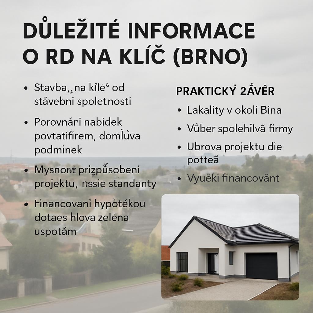 Důležité informace o rd na klíč (Brno). Praktický závěr: shrnutí klíčových bodů pro Brno