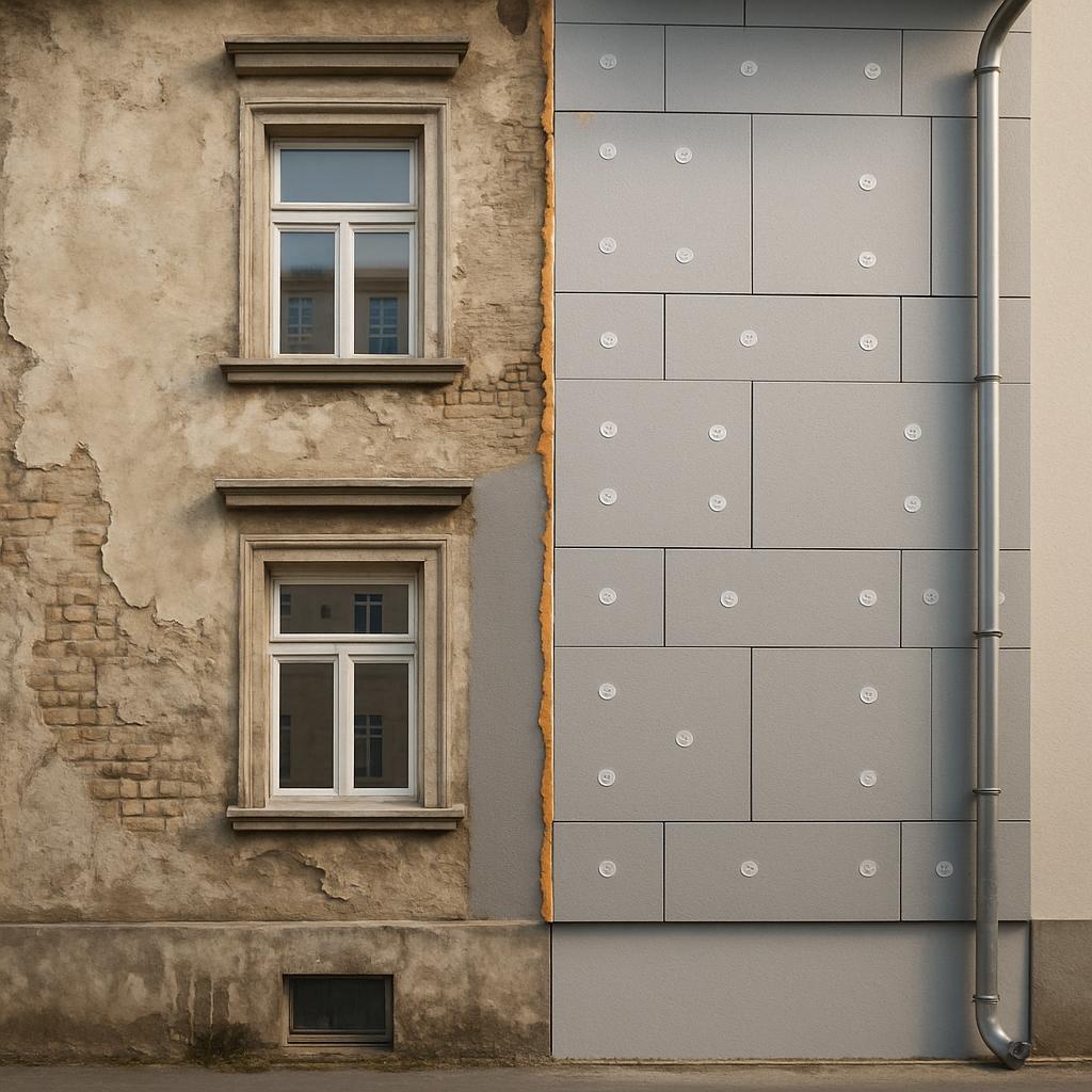 Inovativní řešení v rámci renovace staré fasády (Přerov). Přístup k povrchovým úpravám: ochrana proti vlhkosti a zateplení Inovativní řešení v rámci renovace staré fasády (Přerov). Přístup k povrchovým úpravám: ochrana proti vlhkosti a zateplení