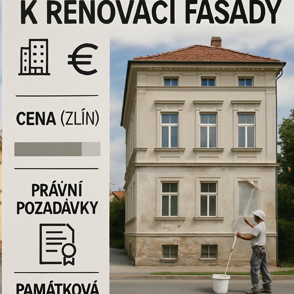 Kompletní přehled k renovaci fasády cena (Zlín). Právní požadavky a památková péče