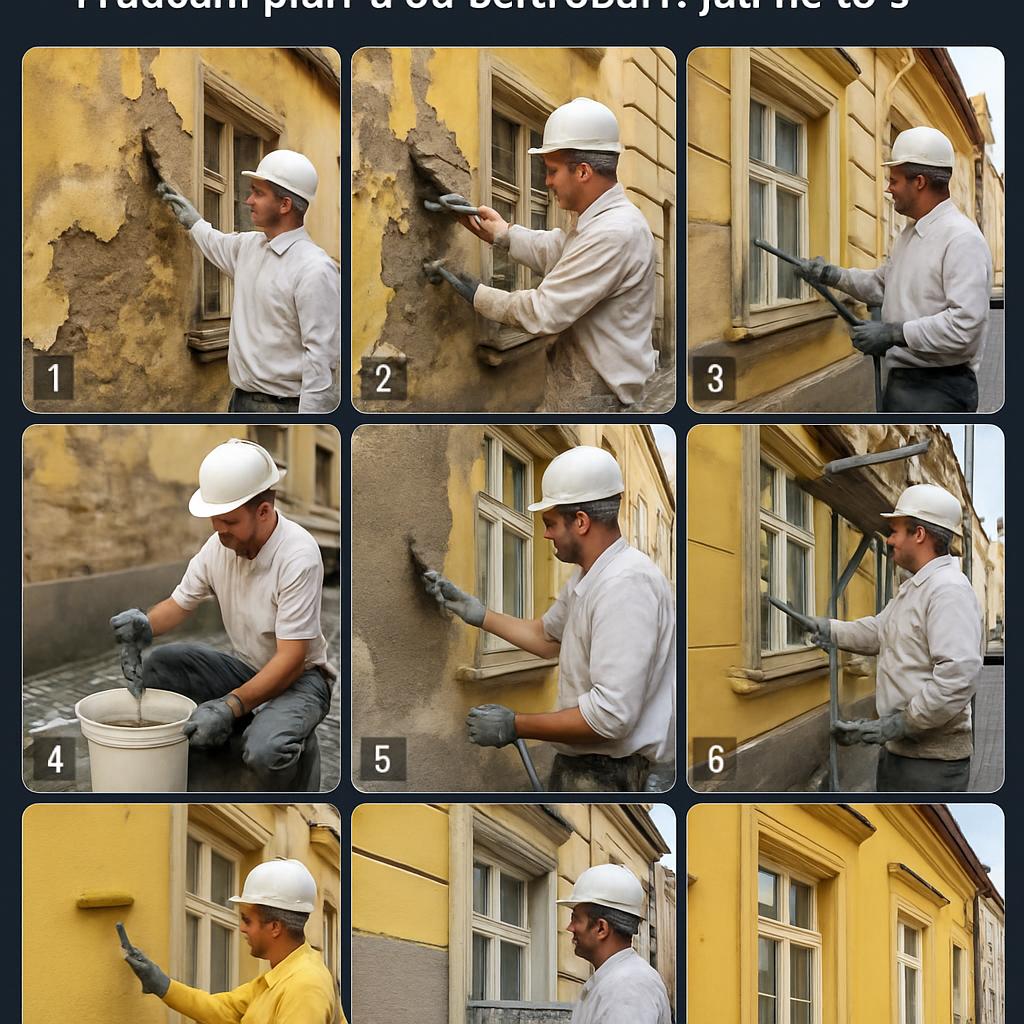Praktický průvodce k renovaci fasád (Plzeň). Pracovní plán krok za krokem: jak na to v Plzni