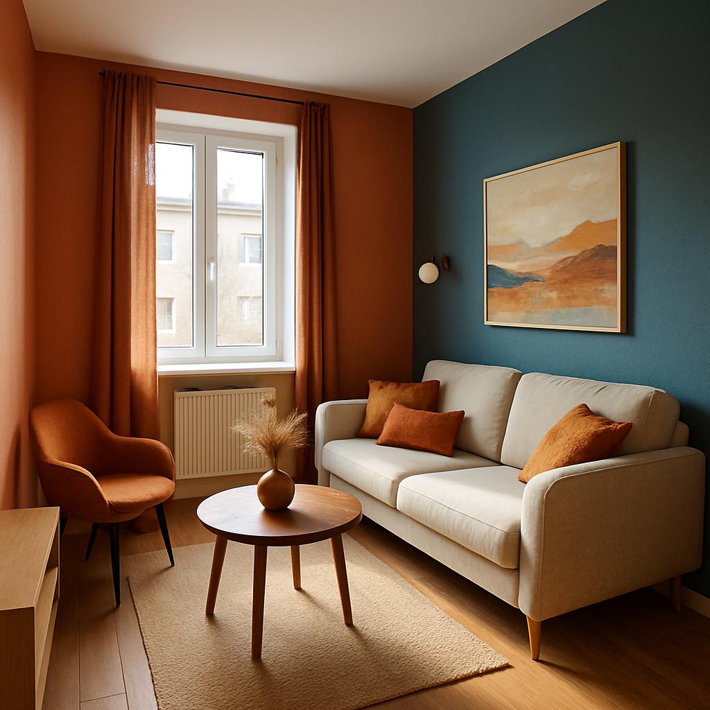 Nejnovější trendy v malování bytů (Hradec Králové). 3.1 Teplé tóny a studený kontrast pro malý byt Nejnovější trendy v malování bytů (Hradec Králové). 3.1 Teplé tóny a studený kontrast pro malý byt