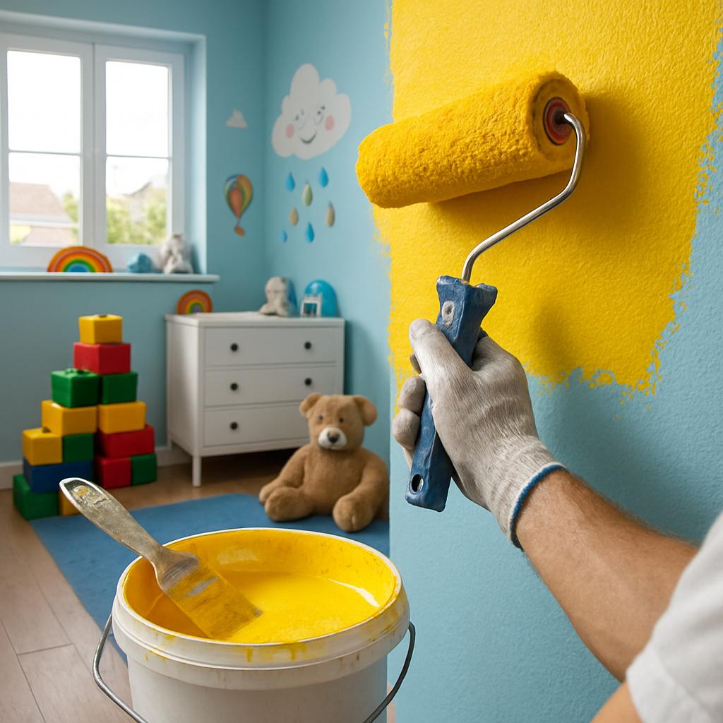 Detailní pohled na malování pokojů (Frýdek-Místek). Dětský pokoj: odolnost, jas a hravost