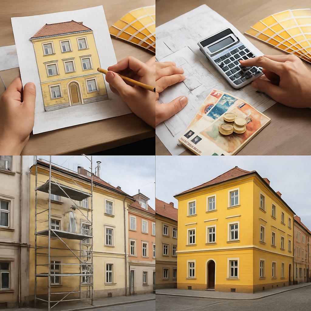 Inspirace pro nátěr fasády (České Budějovice). Rozpočet, plán a realizace Inspirace pro nátěr fasády (České Budějovice). Rozpočet, plán a realizace