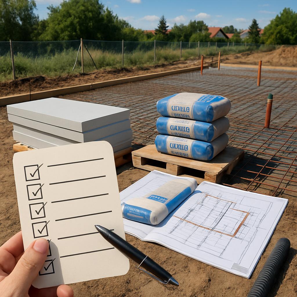 Rychlý návod k základová deska (Praha). 3. Materiály a normy: co si ověřit u dodavatelů