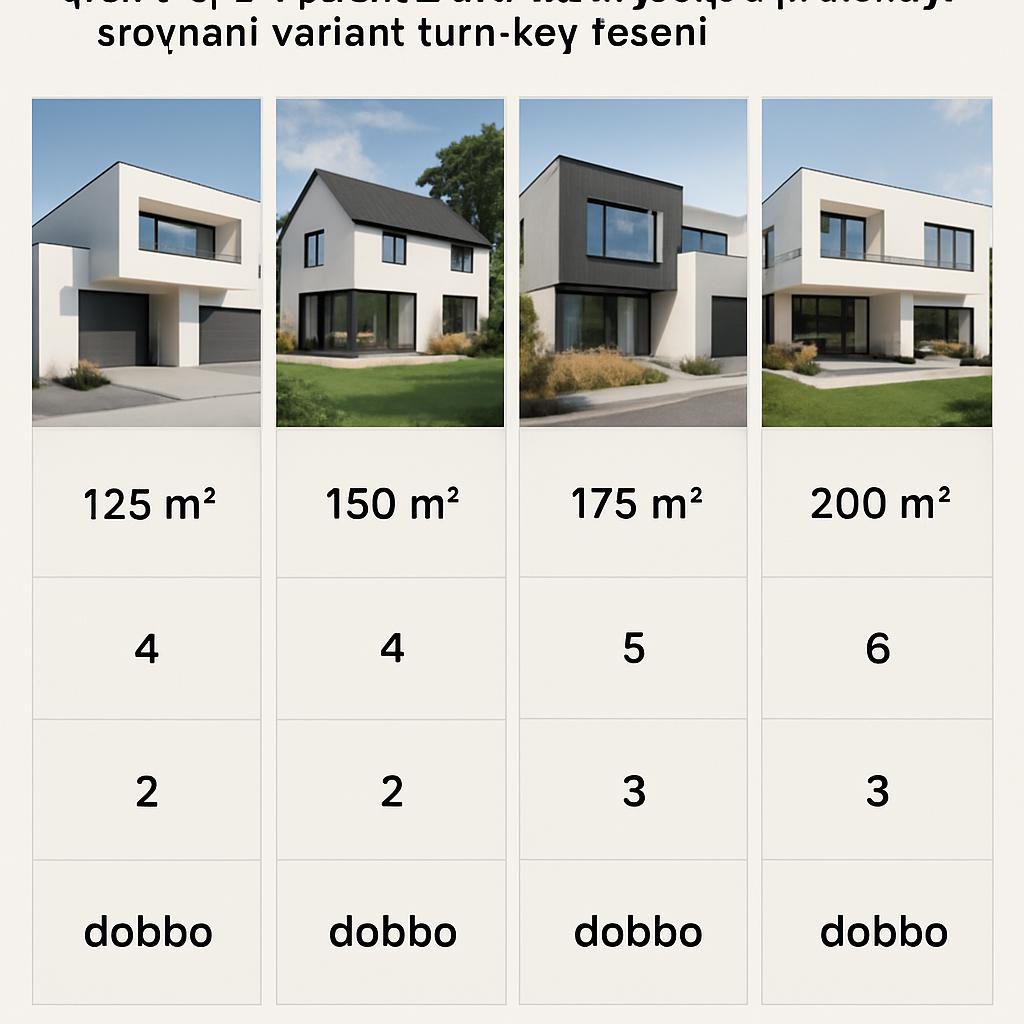 Kreativní nápady pro luxusní domy na klíč (Plzeň). Praktické tabulky a přehledy: srovnání variant turn-key řešení