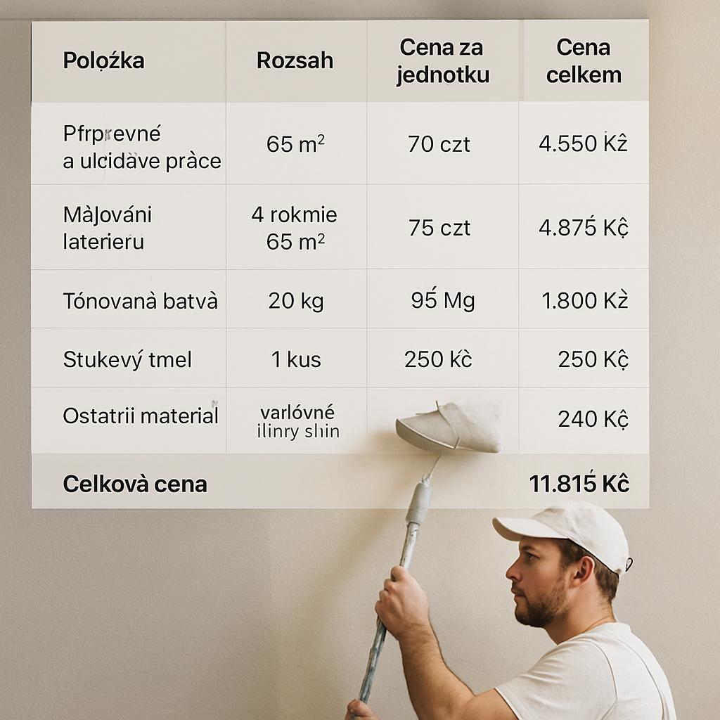 Kompletní přehled k cena za malování bytu (Ústí nad Labem). Osobní zkušenost autora