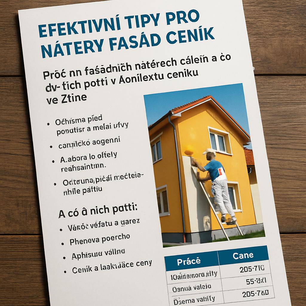 Efektivní tipy pro nátěry fasád ceník (Zlín). Proč na fasádních nátěrech záleží a co do nich patří v kontextu ceníku ve Zlíně Efektivní tipy pro nátěry fasád ceník (Zlín). Proč na fasádních nátěrech záleží a co do nich patří v kontextu ceníku ve Zlíně