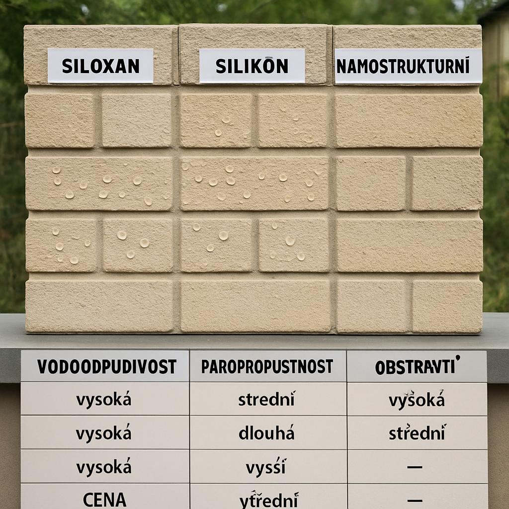 Ověřené zkušenosti s hydrofobní nátěr fasády (Frýdek-Místek). Tabulka srovnání typů hydrofobních impregnací Ověřené zkušenosti s hydrofobní nátěr fasády (Frýdek-Místek). Tabulka srovnání typů hydrofobních impregnací