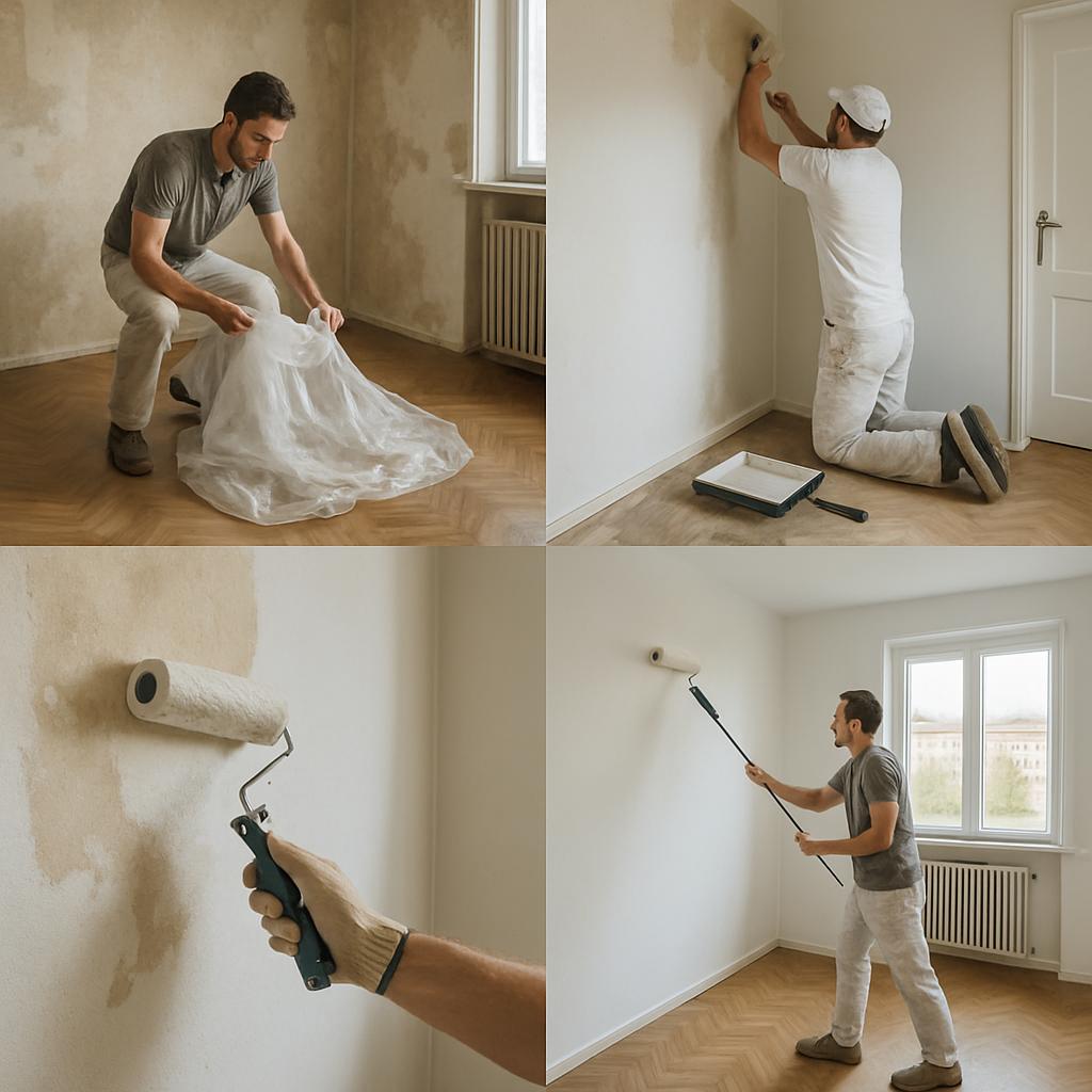 Postupy krok za krokem při malování bytu fotogalerie (Liberec). Postup krok za krokem: malování bytu krok za krokem