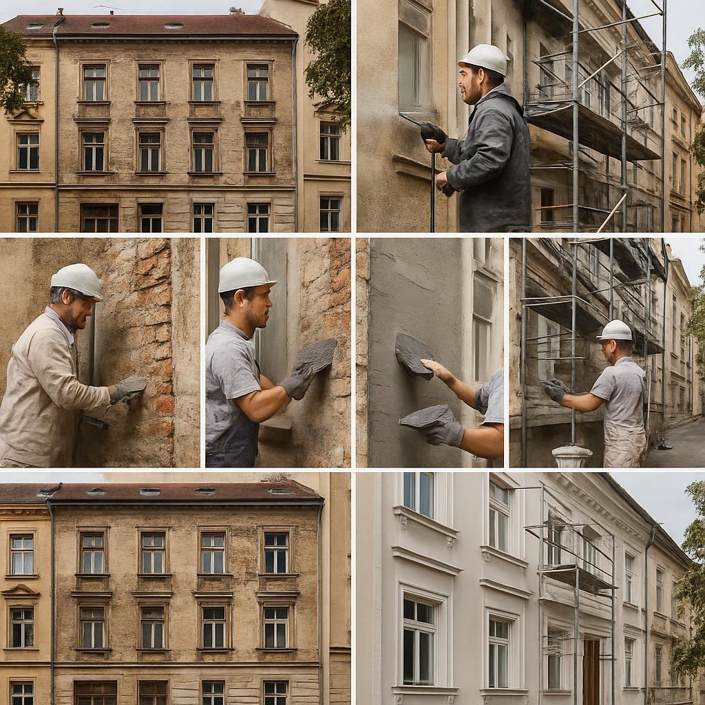 Kompletní přehled k renovaci staré fasády (Brno). Co zahrnuje kompletní proces renovace fasády