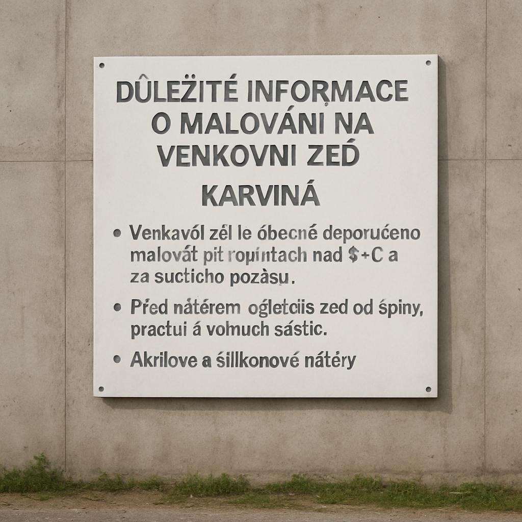 Důležité informace o malování na venkovní zeď (Karviná). Akrilové a silikonové nátěry