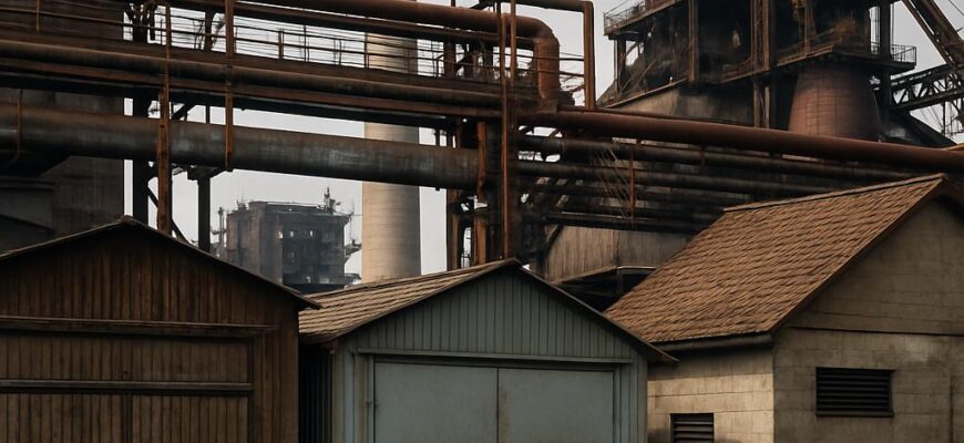 Detailní pohled na ekonomické stavby (Třinec) Detailní pohled na ekonomické stavby (Třinec)