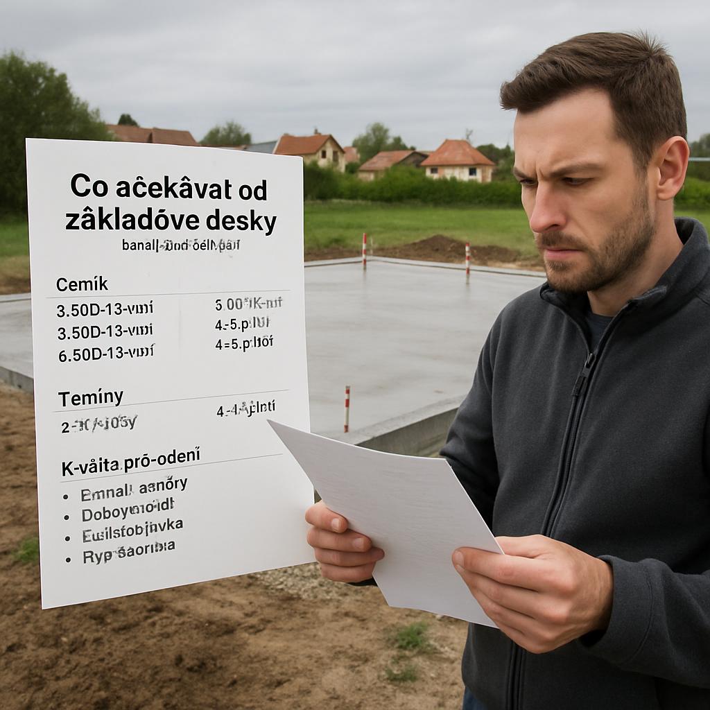 Co očekávat od základové desky ceník (Pardubice). Termíny a kvalita provedení
