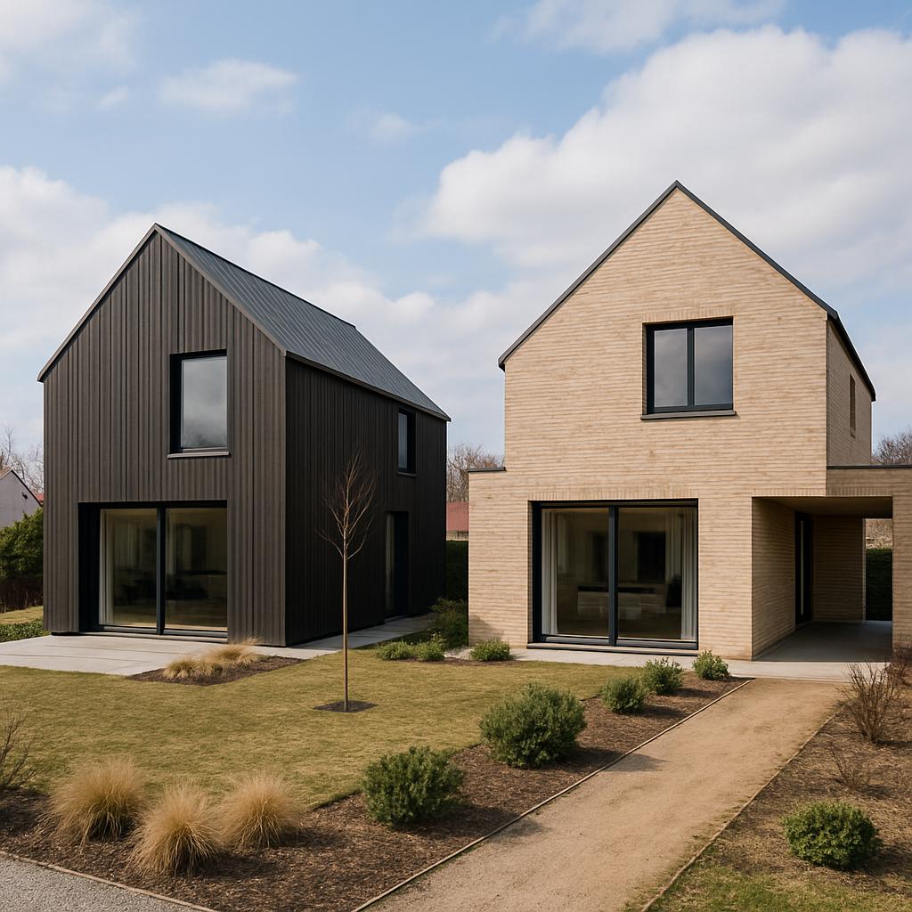 Detailní pohled na domy na miru (Pardubice). Vztah k místu a velikosti pozemku Detailní pohled na domy na miru (Pardubice). Vztah k místu a velikosti pozemku