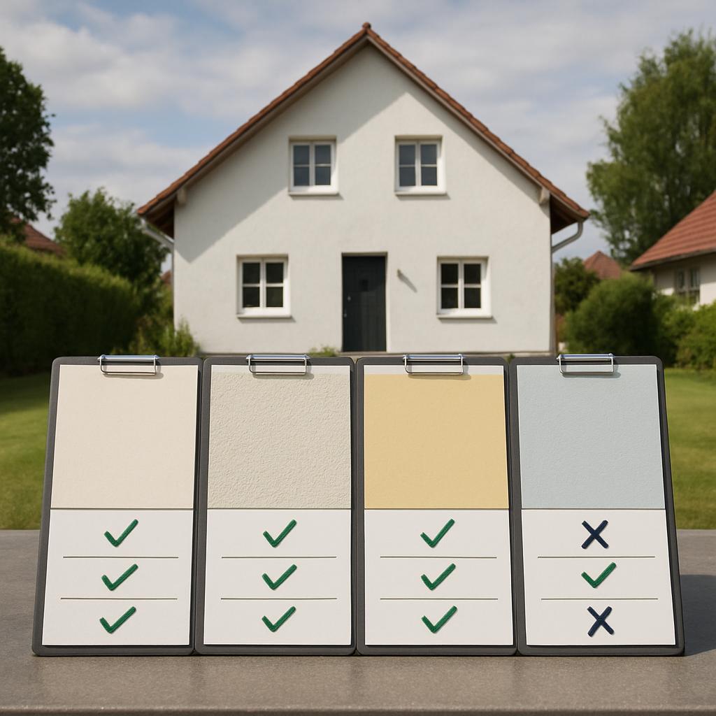 Aktuální novinky v oblasti malování domu (České Budějovice). Tabulka srovnání typů nátěrů pro exteriér