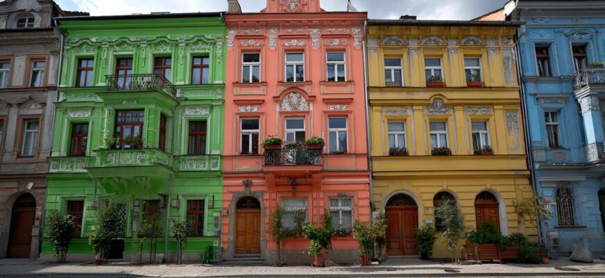 Postupy krok za krokem při nátěrech fasád (České Budějovice)