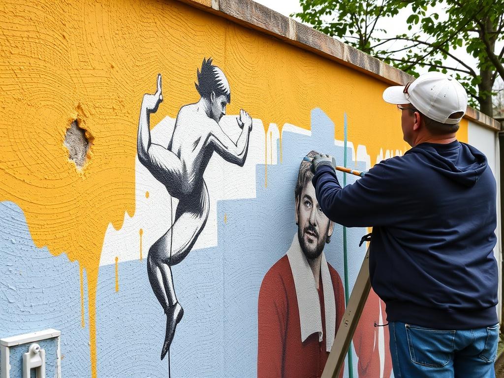 Detailní pohled na malování na venkovní zeď (Zlín). Co dnes znamená venkovní malba ve Zlíně