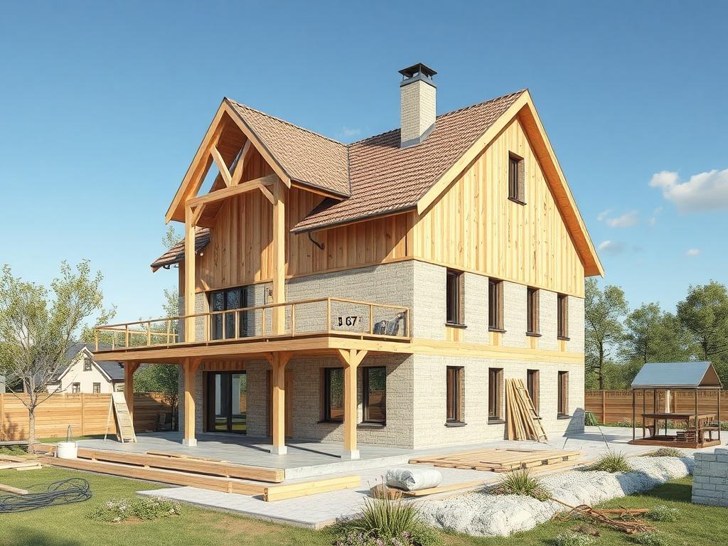 Detailní pohled na stavba rodinného domu (Olomouc). Stavební proces a řízení