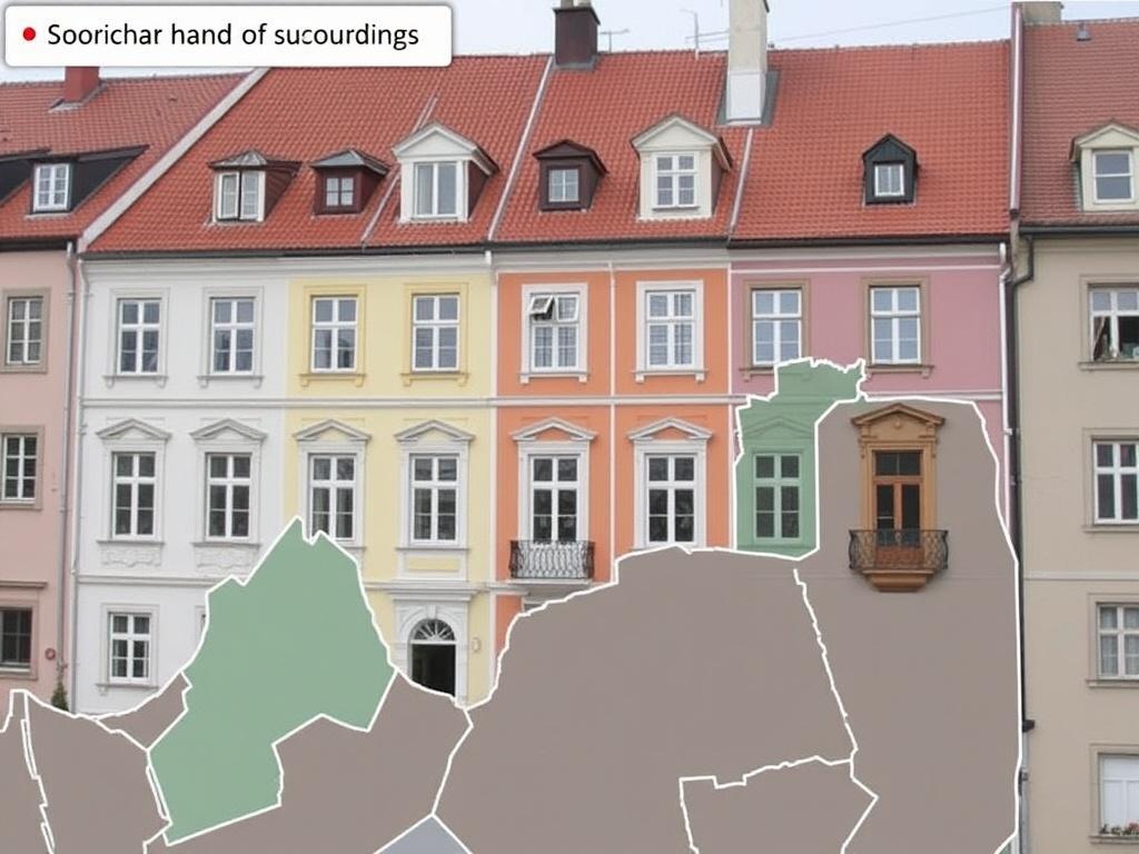 Kompletní přehled k ceník nátěru fasády (Praha). Geografie a okolí projektu