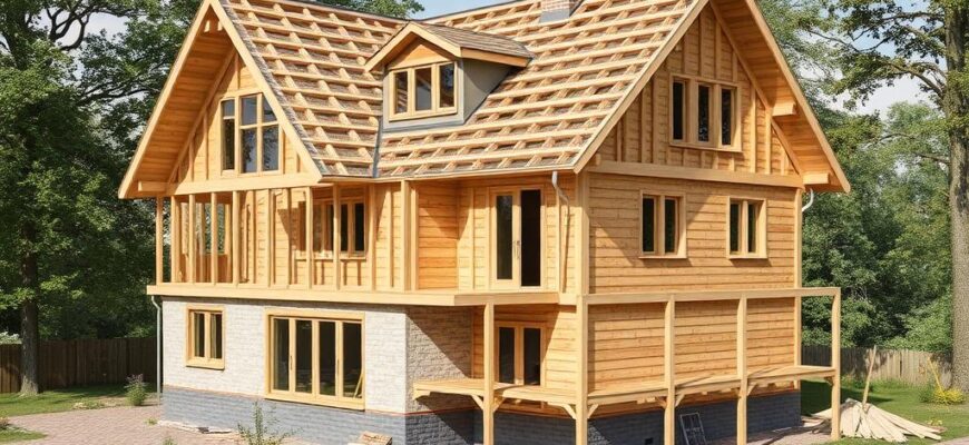 Detailní pohled na stavba rodinného domu (Olomouc)