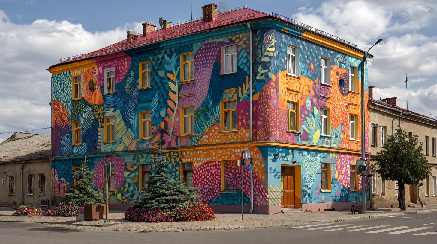 Kreativní nápady pro nátěr fasády (Chomutov). Grafické prvky a vzory na fasádě