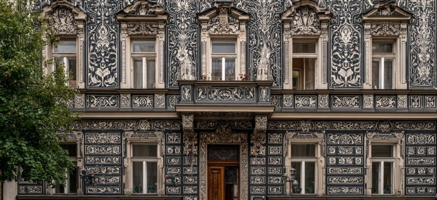 Detailní pohled na nátěr fasády cena práce Liberec
