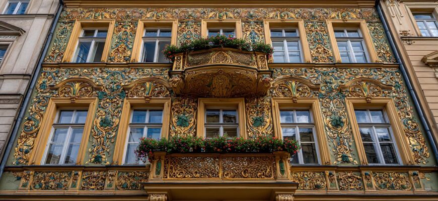 Detailní pohled na venkovní nátěr fasády (Olomouc)