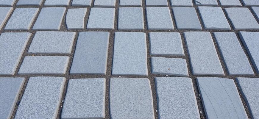 Detailní pohled na pokládku dlažby (Děčín)