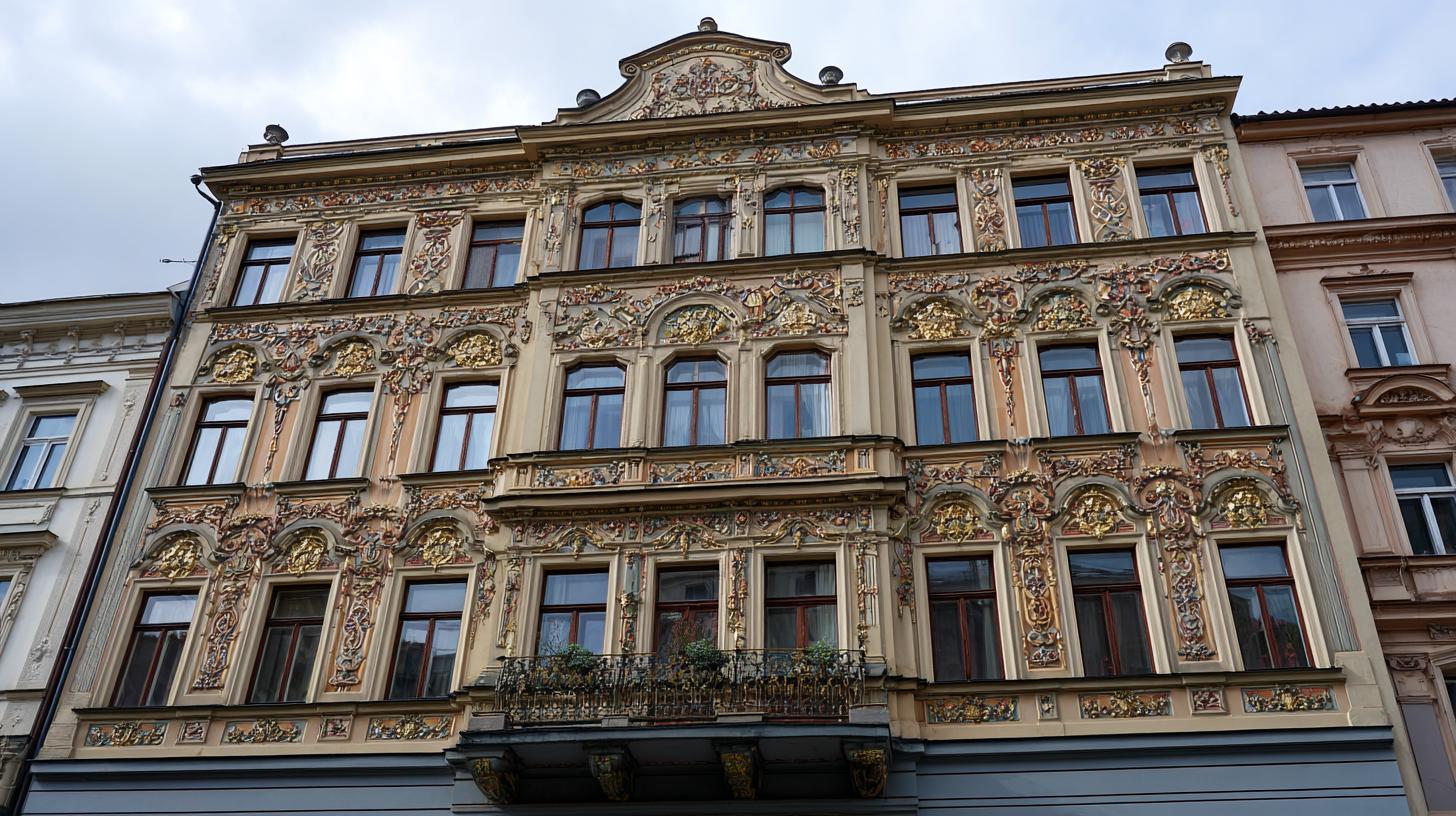Detailní pohled na venkovní nátěr fasády (Olomouc). Specifické klimatické podmínky Olomouce