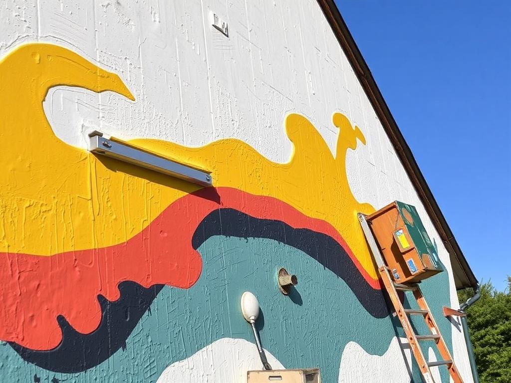 Detailní pohled na malování na venkovní zeď (Liberec). Příběhy z praxe a praktická zkušenost autora Detailní pohled na malování na venkovní zeď (Liberec). Příběhy z praxe a praktická zkušenost autora