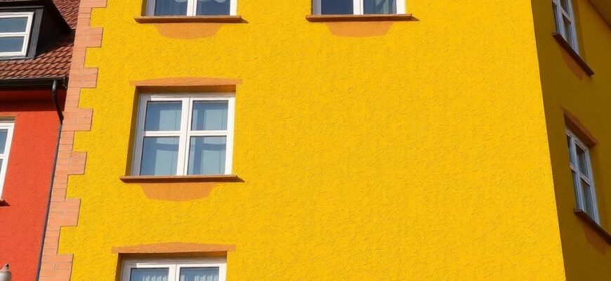 Detailní pohled na nátěr fasády: cena práce v Mladé Boleslavi