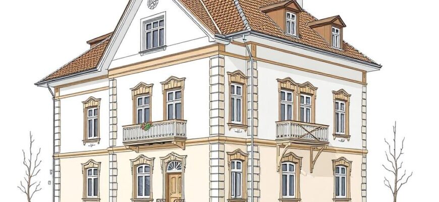 Detailní pohled na renovace fasády cena (Chomutov)