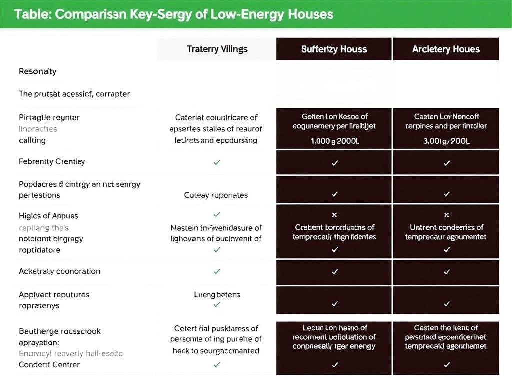 Jak zvládnout nízkoenergetické domy (Prostějov). Tabulka: srovnání klíčových aspektů nízkoenergetických domů Jak zvládnout nízkoenergetické domy (Prostějov). Tabulka: srovnání klíčových aspektů nízkoenergetických domů